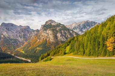 Idyllic Karwendel alps at autumn, tyrol and bavarian alps border, Austria