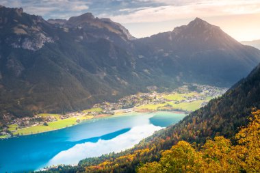 Achensee lake from above Tyrol Karwendel alps at idyllic autumn near Innsbruck, Austria