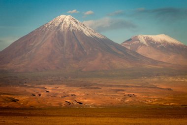 Licancabur and Peaceful dramatic volcanic landscape at Sunset, Atacama Desert, Chile