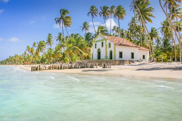 Carneiros Beach Idyllic Chapel Pernambuco Northeastern Brazil South America — Fotografia de Stock