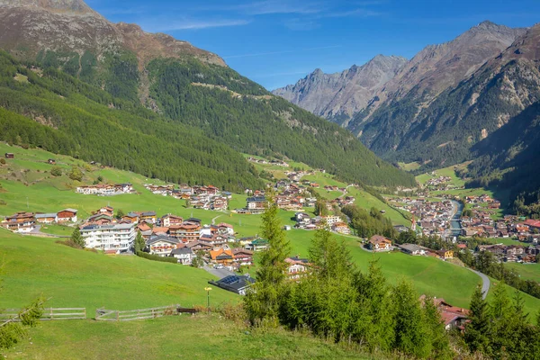 Soelden resort village in Otztal alps, Tyrol, Austria border with Italy