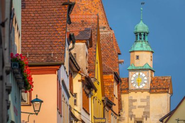 Rothenburg ob der Tauber at dramatic sunrise, Historical Franconia in Bavaria, Germany