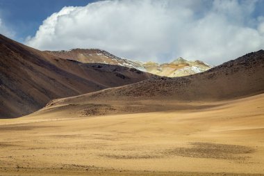 Atacama Desert dramatic volcanic landscape at Sunset, Northern Chile, South America