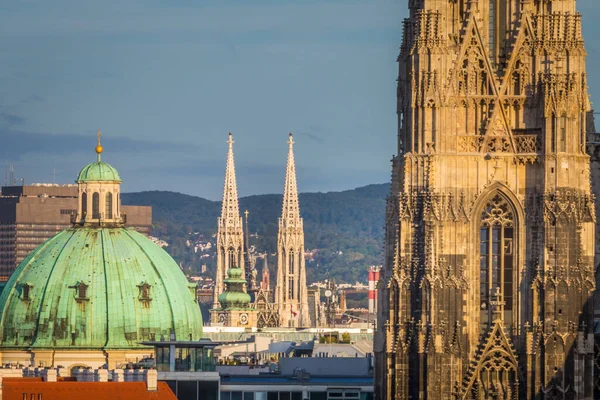 Πανοραμική Θέα Στην Παλιά Πόλη Της Βιέννης Τον Καθεδρικό Ναό — Φωτογραφία Αρχείου
