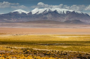 Atacama Desert dramatic volcanic landscape at Sunset, Northern Chile, South America