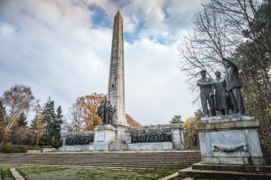 Soviet army monument for WWII in Sofia at autumn evening, Bulgaria, Eastern Europe