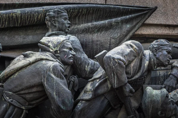 Monumento Dell Esercito Sovietico Seconda Guerra Mondiale Sofia Autunno Sera — Foto Stock