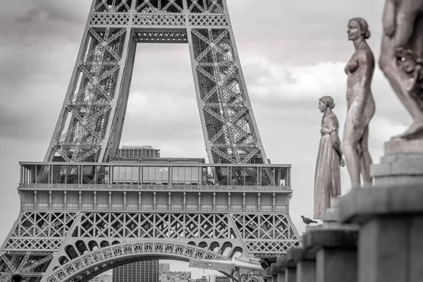 Ейфелева Вежа Французька Архітектура Трокадеро Світанку Париж Франція Стокове Фото