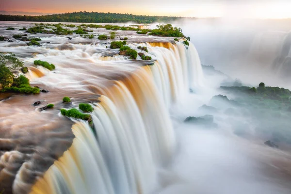 Iguazu Falls Dramatic Landscape View Brazilian Side South America — Zdjęcie stockowe