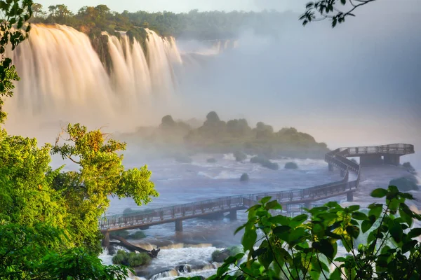 Iguazu Falls Dramatic Landscape View Brazilian Side South America — Stockfoto