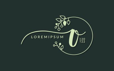 El yazısıyla imzalanmış monogram Harf o kaligrafik vektör grafik tasarımı, düğün kartı için kullanılabilir, kişisel imza, logo tasarım konsepti çizimi