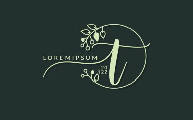 El yazısı imzalı Harf t kaligrafik vektör grafik tasarımı, düğün kartı için kullanılabilir, kişisel imza, logo tasarım konsepti çizimi