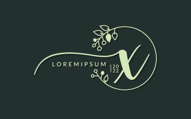 El yazısı imzalı Harf x kaligrafik vektör grafik tasarımı, düğün kartı için kullanılabilir, kişisel imza, logo tasarım konsepti çizimi