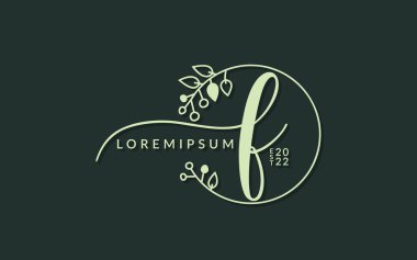 El yazısı imzalı harfler f kaligrafik vektör grafik tasarımı, düğün kartı için kullanılabilir, kişisel imza, logo tasarım konsepti çizimi