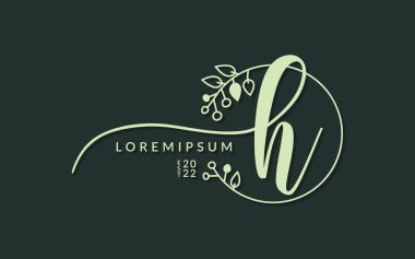 El yazısı imzalı harfler h kaligrafik vektör grafik tasarımı, düğün kartı için kullanılabilir, kişisel imza, logo tasarımı konsept çizimi