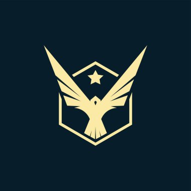 Eagle company vector icon. Eagle company program on black, background