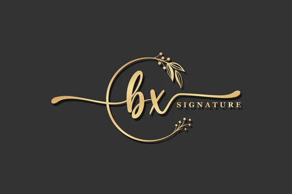 Luxusní Podpis Počáteční Logo Design Izolované Listy Květiny — Stockový vektor