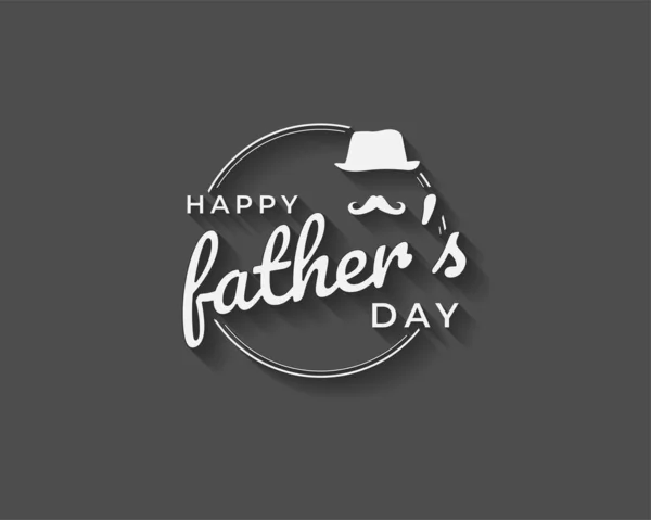Happy Fathers Day Greeting Vector Background Doodle Hat Mustache Bow — Stock Vector