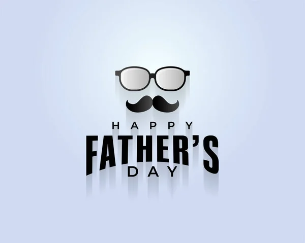 Nero Bianco Tipografico Happy Fathers Day Saluto Sfondo Blu Con — Vettoriale Stock