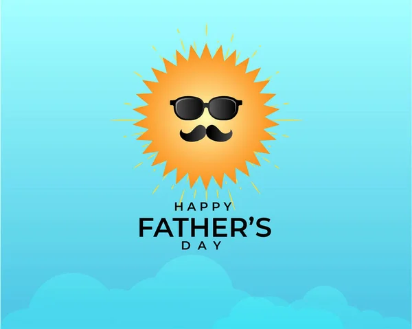 Happy Fathers Day Greeting Doodle Hat Glasses Mustache Isolated Linear — Stock Vector