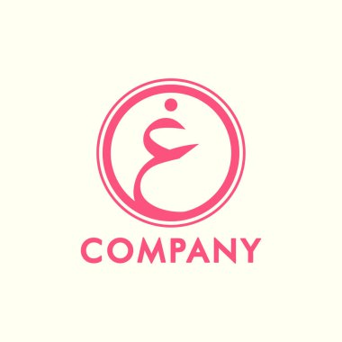 Arapça Logo Tasarımı Harfi Ghain İngilizce G demek. Bohem Biçimli Vektör Pembe İzole edilmiş Sarı Arkaplan