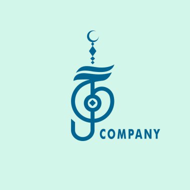 Arapça logo tasarımı Jamal 'ın İngilizce' de güzel anlamına gelir. bohem tarzı vektör izole edilmiş pembe arkaplan