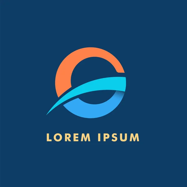 Logotyp Bokstav Eller Med Swoosh Som Kustlinje Orange För Himmelsblå Vektorgrafik