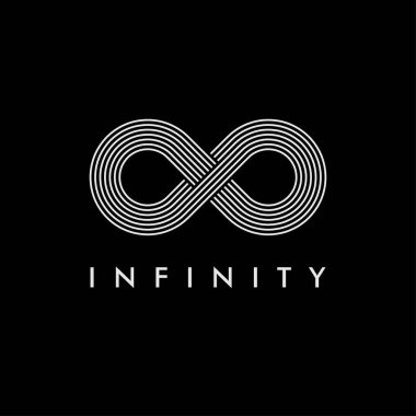 doğrusal Sonsuzluk logosu tasarımı ilham vektörü şablon çizgisi sanat biçimi