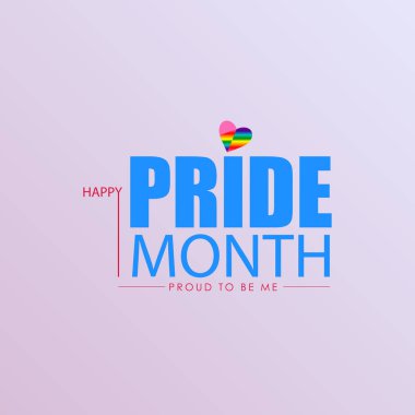 Gökkuşağı Kalbi ve Cesur Tipografi ile Mutlu Gurur Ayı Kutlaması