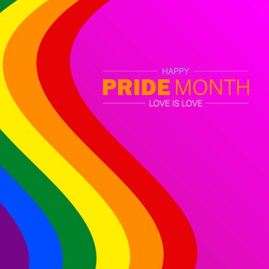 Mutlu Gurur Ayı Gökkuşağı Arkaplanı Aşkla Aşk Metni