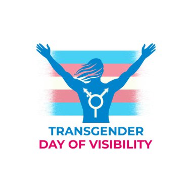 Transeksüel Görünürlük Günü Siluet Trans Sembol ve Gurur Bayrağı ile Kutlama