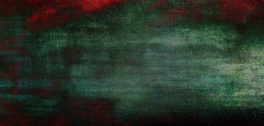 Koyu yeşil ve kırmızı renklere sahip soyut bir arkaplan, boyalı bir tuvale benziyor.