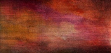 Derin kırmızılar, portakallar ve mor ipuçları içeren soyut desenli arka plan.