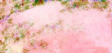 Yumuşak pembe suluboya grunge deseni ve klasik sıkıntılı detaylar