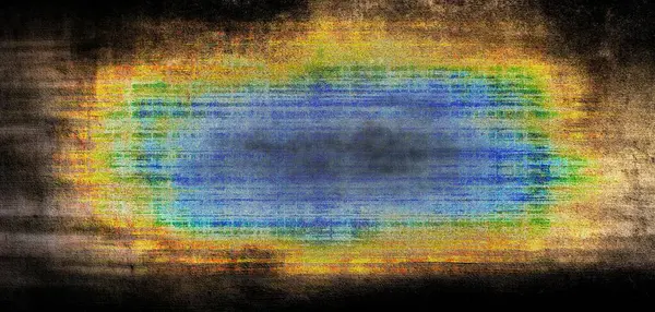 Soyut Suluboya Kompozisyonunda Karanlık ve Canlı Renklerin İlginç Karşıtlığı