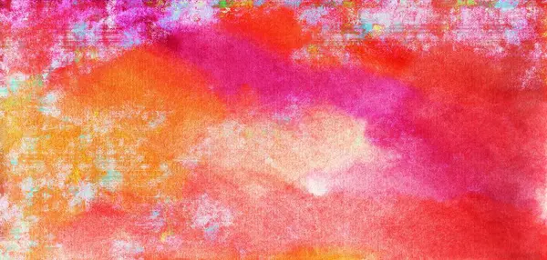 Sıcak pembe, kırmızı ve turuncu tonlarda suluboya dokusu