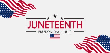 19 Haziran 'da Yıldızlar ve Kalın Yazılı Amerikan Bayraklarıyla Özgürlük Günü