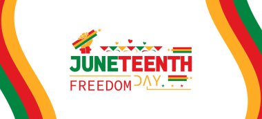 Haziran Özgürlük Günü Sanatsal Bayrak ve Kalp Elementleri