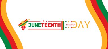 Beyaz Arkaplanda Renkli Bayraklar ve Yıldızlarla Özgürlük Günü Posteri