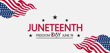 Kalın Renkli Metin Yıldızı ve Siyah Arkaplanda Eğri Çizgilerle Haziran Özgürlük Günü