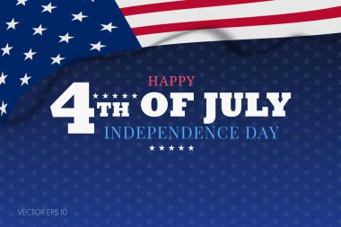 Kırmızı Beyaz ve Mavi Kalın Yazılı Mutlu 4 Temmuz Bağımsızlık Günü