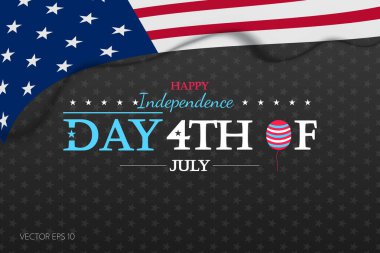 4 Temmuz Bağımsızlık Gününüz kutlu olsun Balon ve Yıldızlarla Tasarım