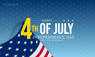 Örtülü Amerikan Bayrağı ve Yıldızlarıyla 4 Temmuz Bağımsızlık Günü