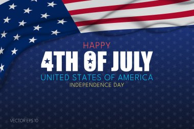 ABD tipografisi ile Koyu Mavi Yıldızlı Arkaplan