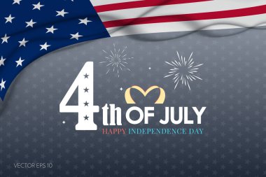 Havai fişekler ve Kalp Teması Bağımsızlık Günü Posteri