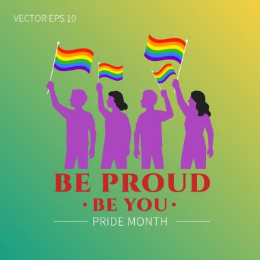 Kalın Kırmızı Gurur Poster Vektörü