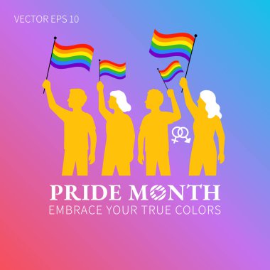 Gerçek Renklerinizi Kabul Edin Gurur Ay Vektör Posteri