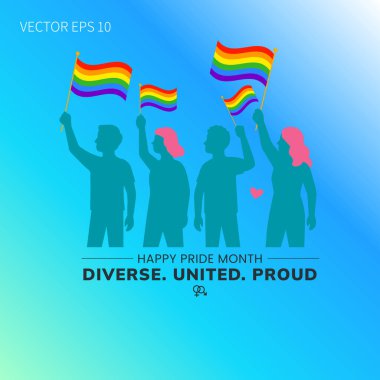 Çeşitli Birleşik ve Gururlu Mutlu Aylar Tasarımı