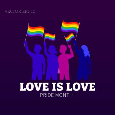 Aşk Aşk Gurur Poster Vektörüdür