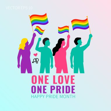 Bir Aşk ve Gurur Ayı LGBTQ Tasarımı